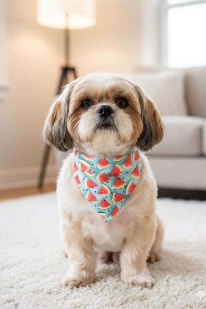 دستمال گردن سگ و گربه مدل هندوانه یلدا