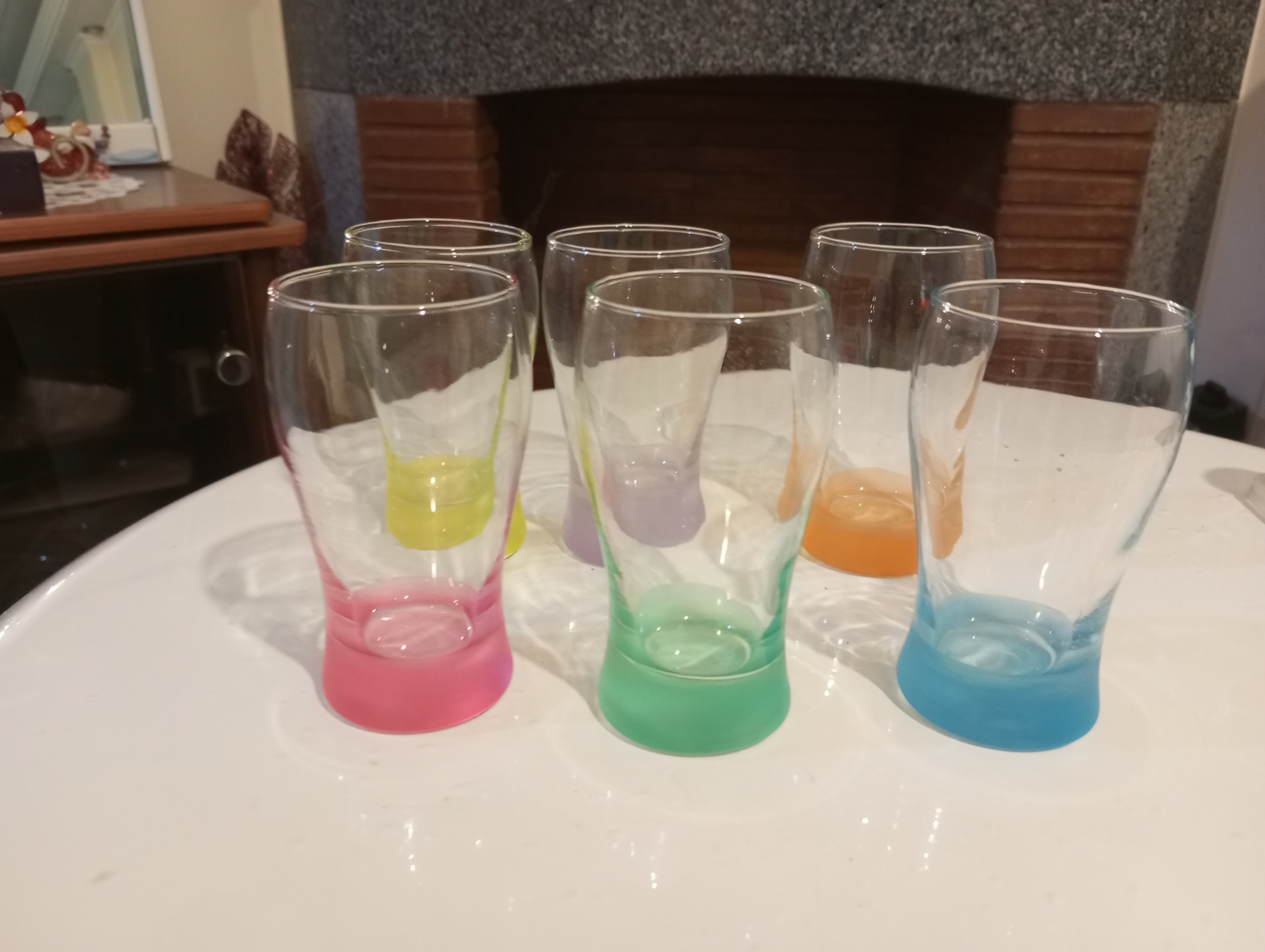 سرویس 6 عددی لیوان بلور پایه رنگی