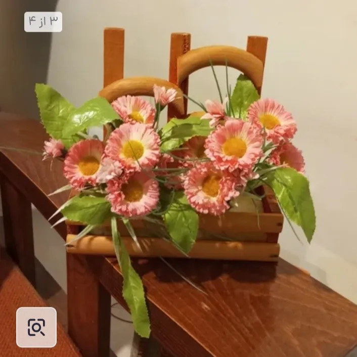 دکوری گل مصنوعی مینا همراه استند چوبی