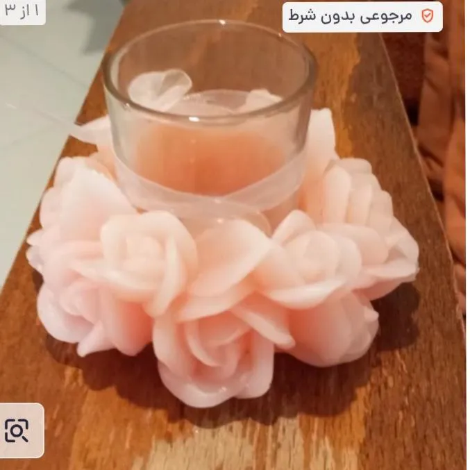 شمعدان طرح گل های رز با نعلبکی