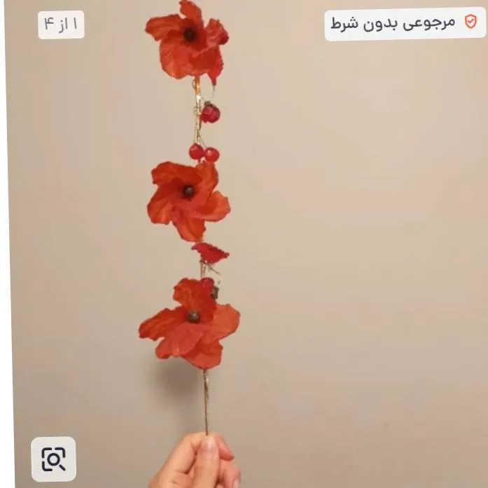 گل مصنوعی کریستال یاقوتی رنگ