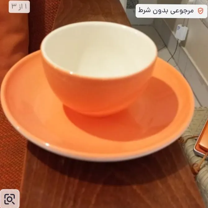 ست پیاله و پیش دستی سرامیکی گل بهی