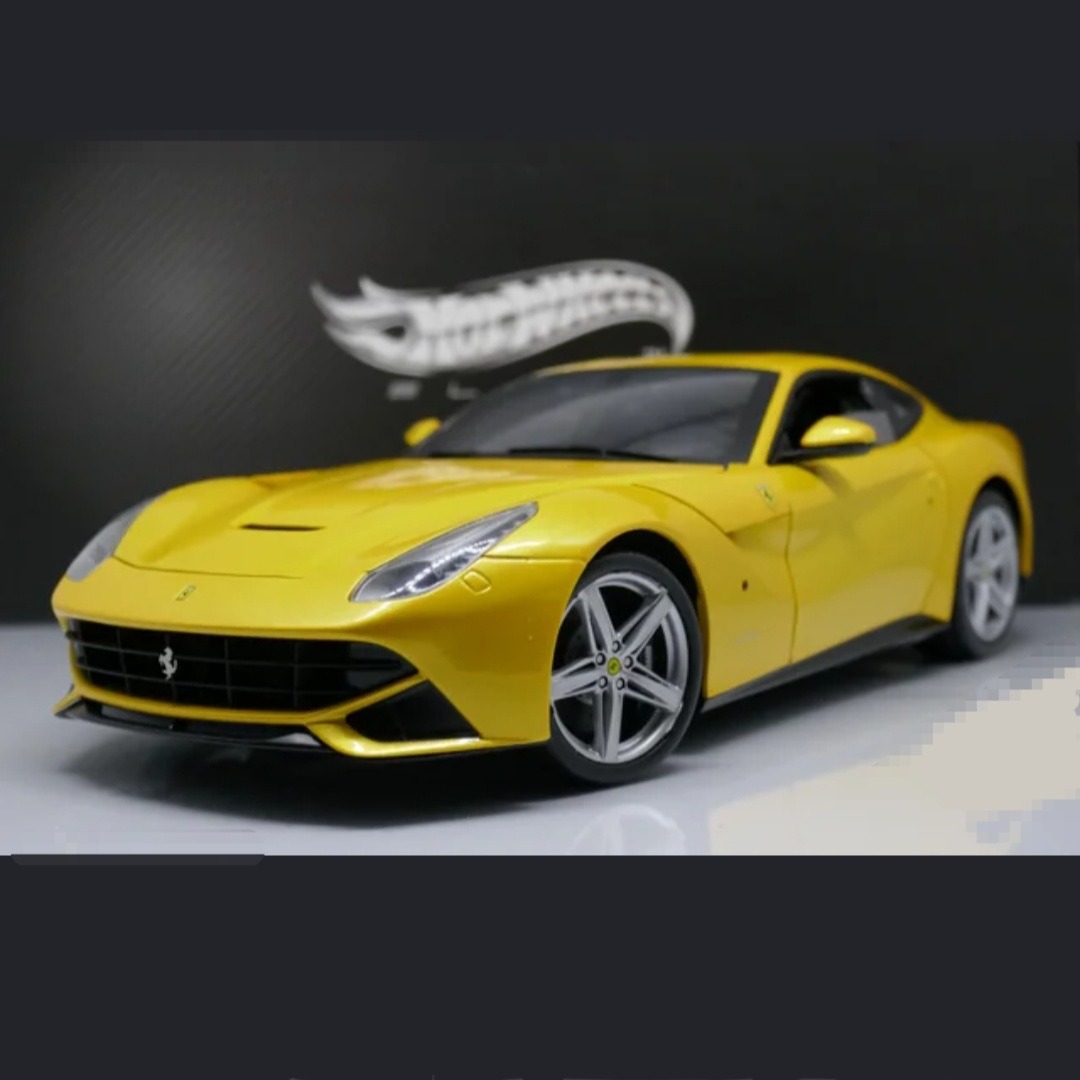 ماکت ماشین فلزی فراری F12 TDF زرد اورجینال موزیکال