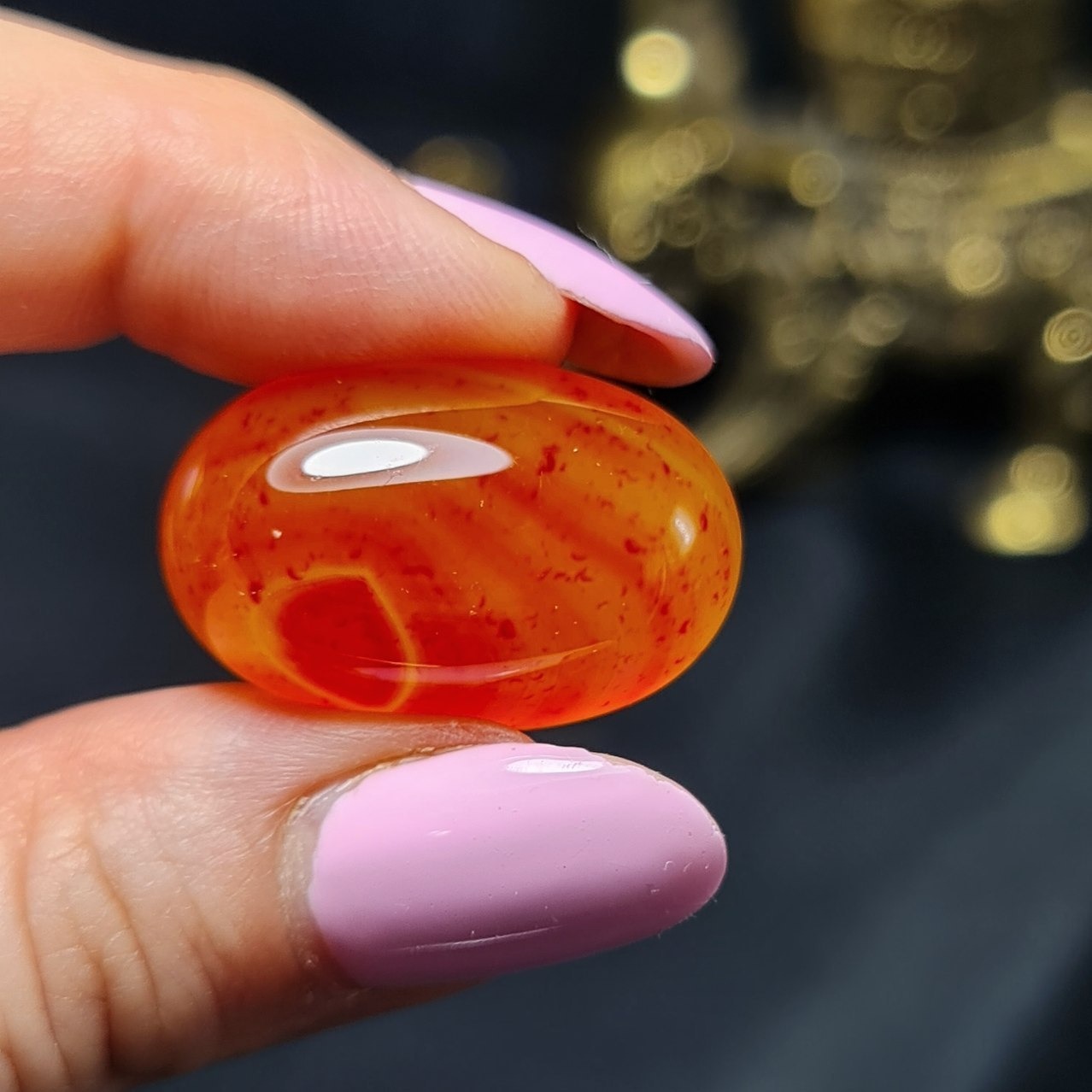 نگین سنگ عقیق آبنباتی معدنی کد T2257