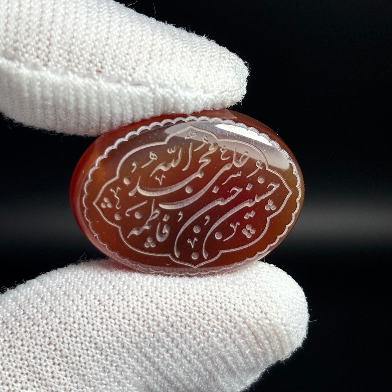 نگین سنگ عقیق معدنی خطی پنج تن کد K1434