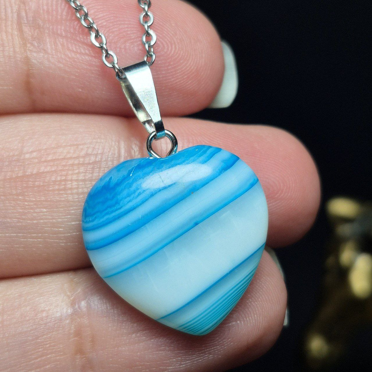 آویز گردنبند سنگ عقیق سلیمانی معدنی کد Z7142