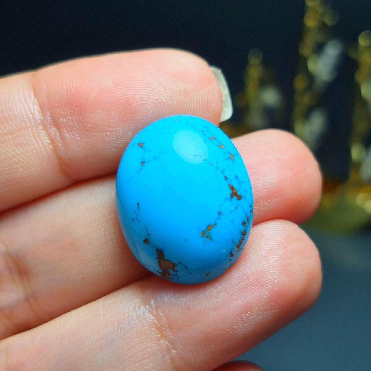 نگین سنگ فیروزه خوش رنگ معدنی کد 60371