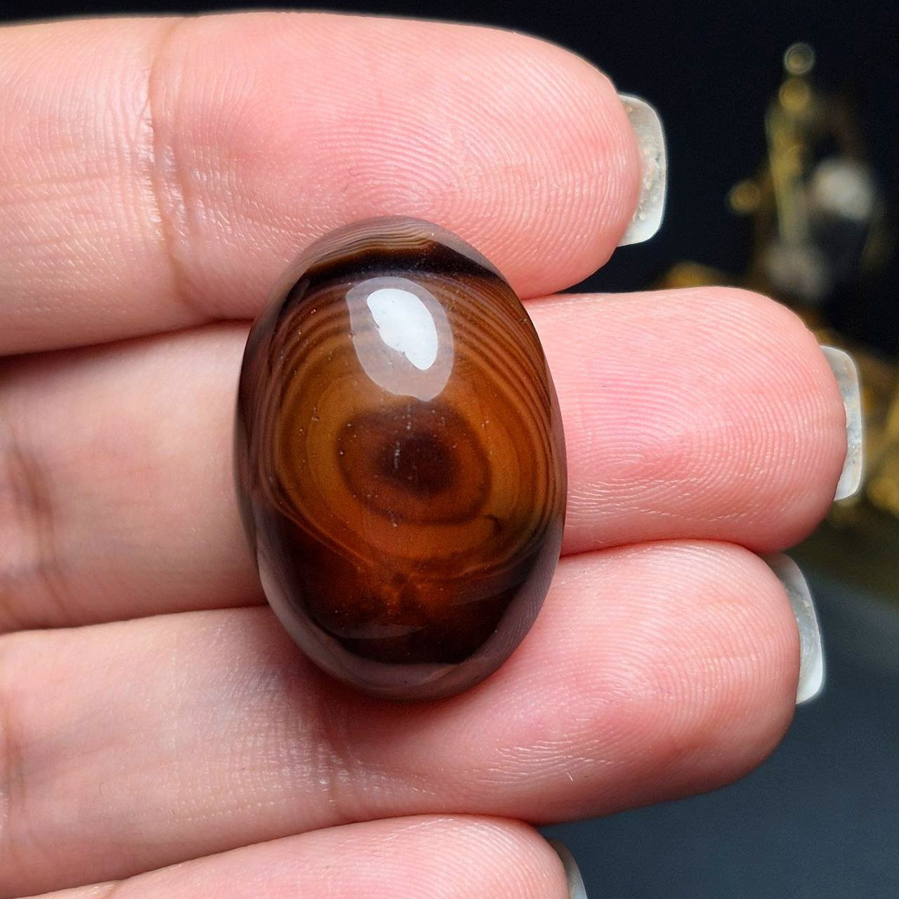 نگین سنگ عقیق سلیمانی معدنی طرح خاص کد 60375