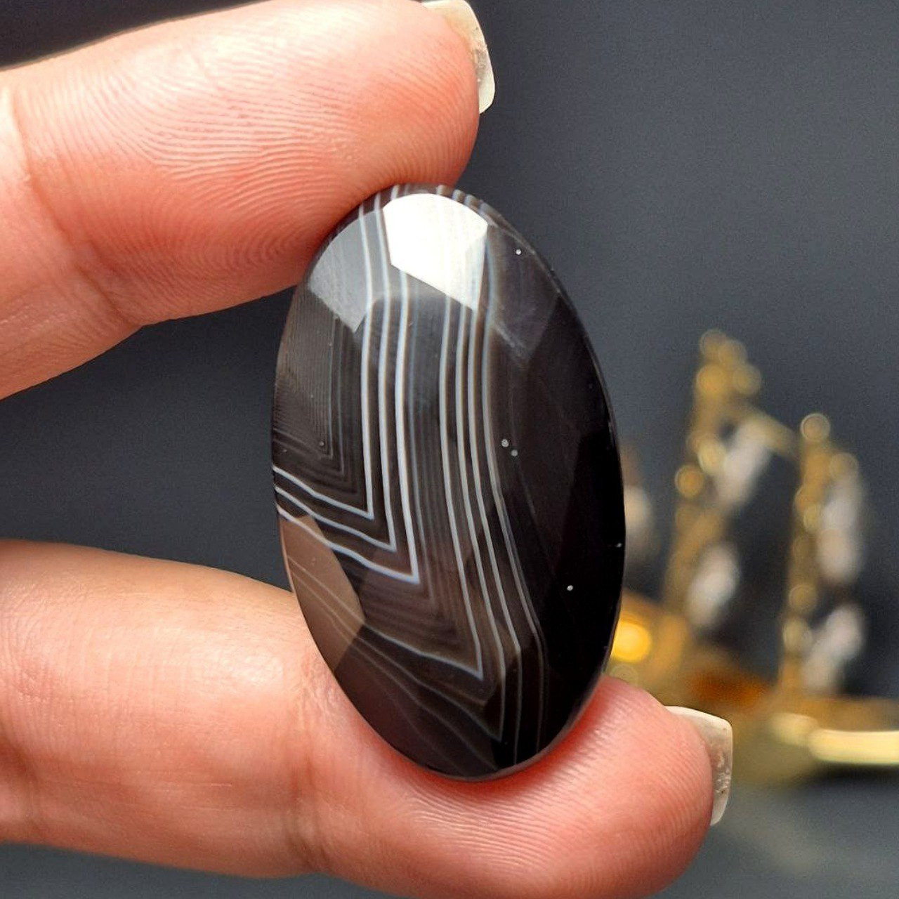 نگین سنگ عقیق سلیمانی معدنی تراش فست کد 60358