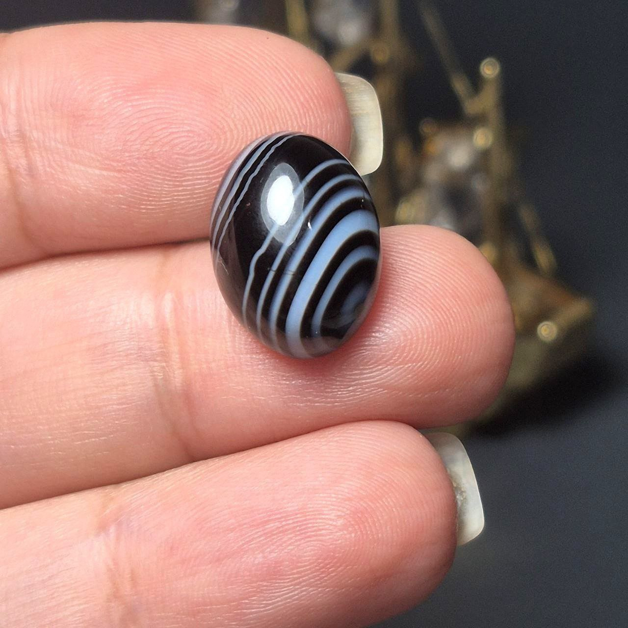 نگین سنگ اونیکس سلیمانی معدنی کد 60434