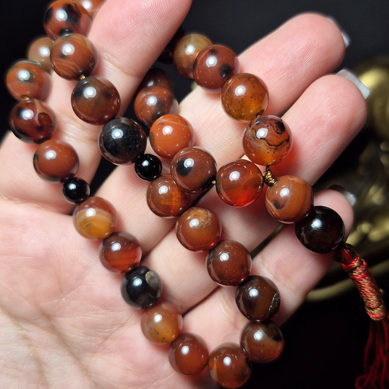  تسبیح 33 دانه عقیق معدنی کد k1200