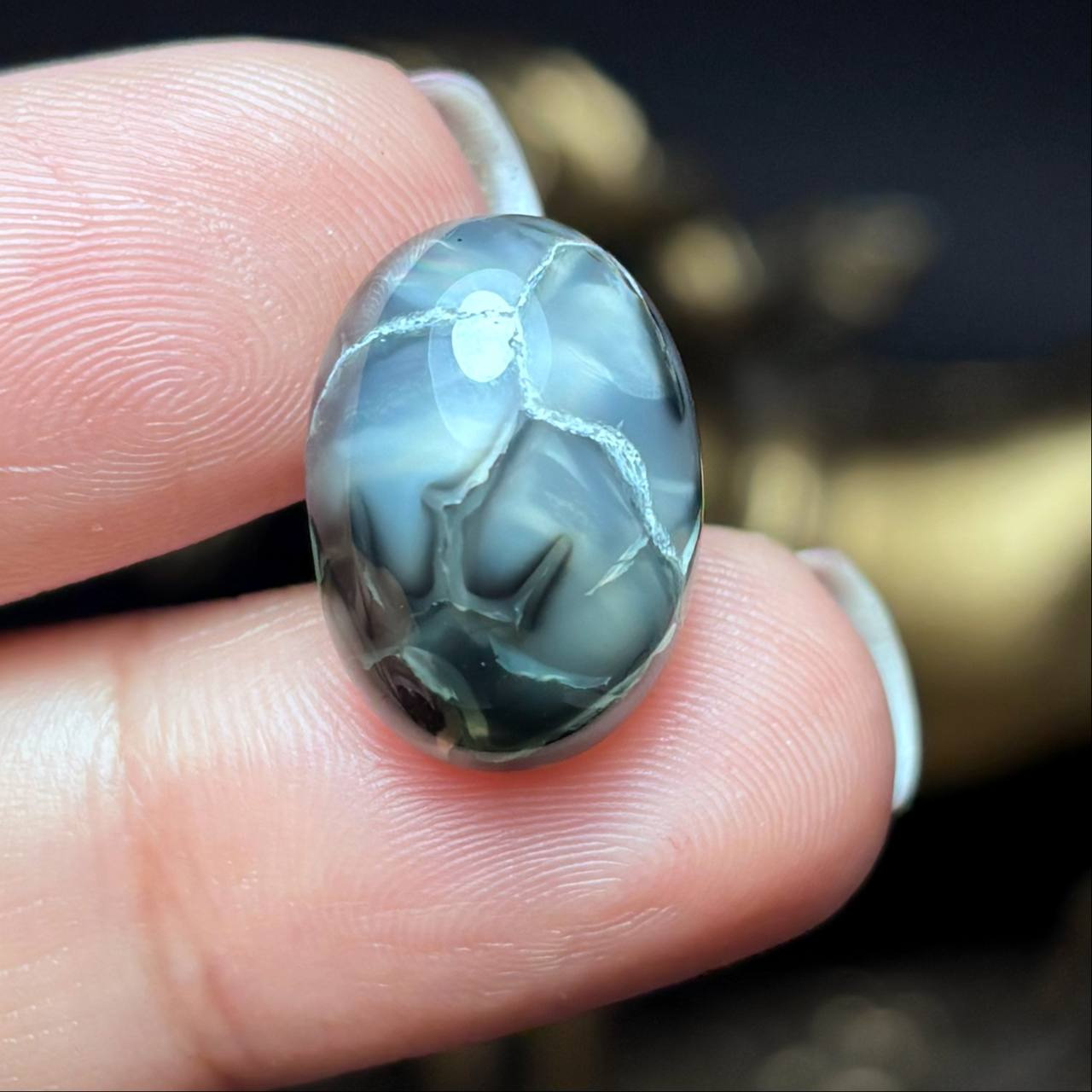 نگین سنگ عقیق دراگون معدنی کد Z7176