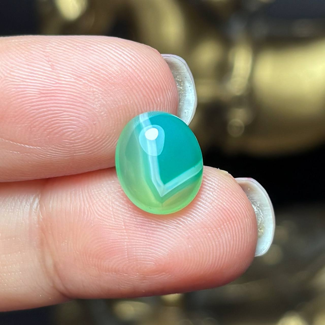 نگین سنگ عقیق سلیمانی سبز معدنی کد Z7178