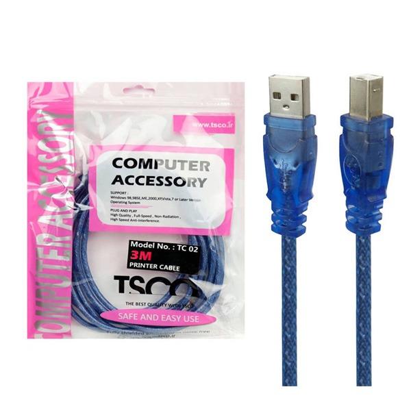 کابل پرینتر تسکو 3 متری با نویزگیر درجه یک