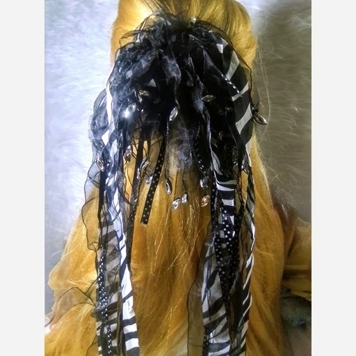 کلیپس مو پارچه ای شاین دار مشکی