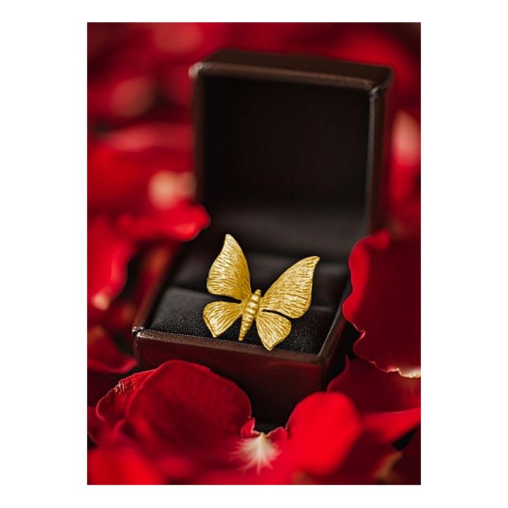 انگشتر برنجی طرح پروانه سایز بزرگ