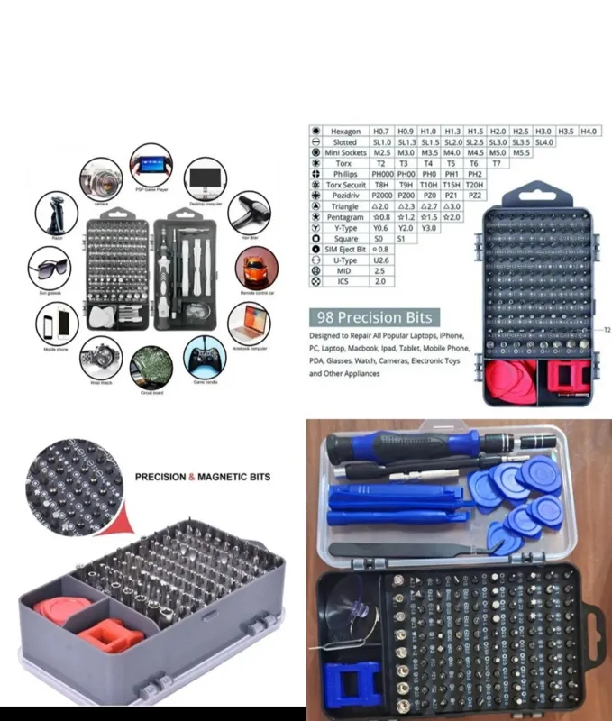 مجموعه ابزارتعمیرات 132عددی موبایل،عینک و..اصلی
