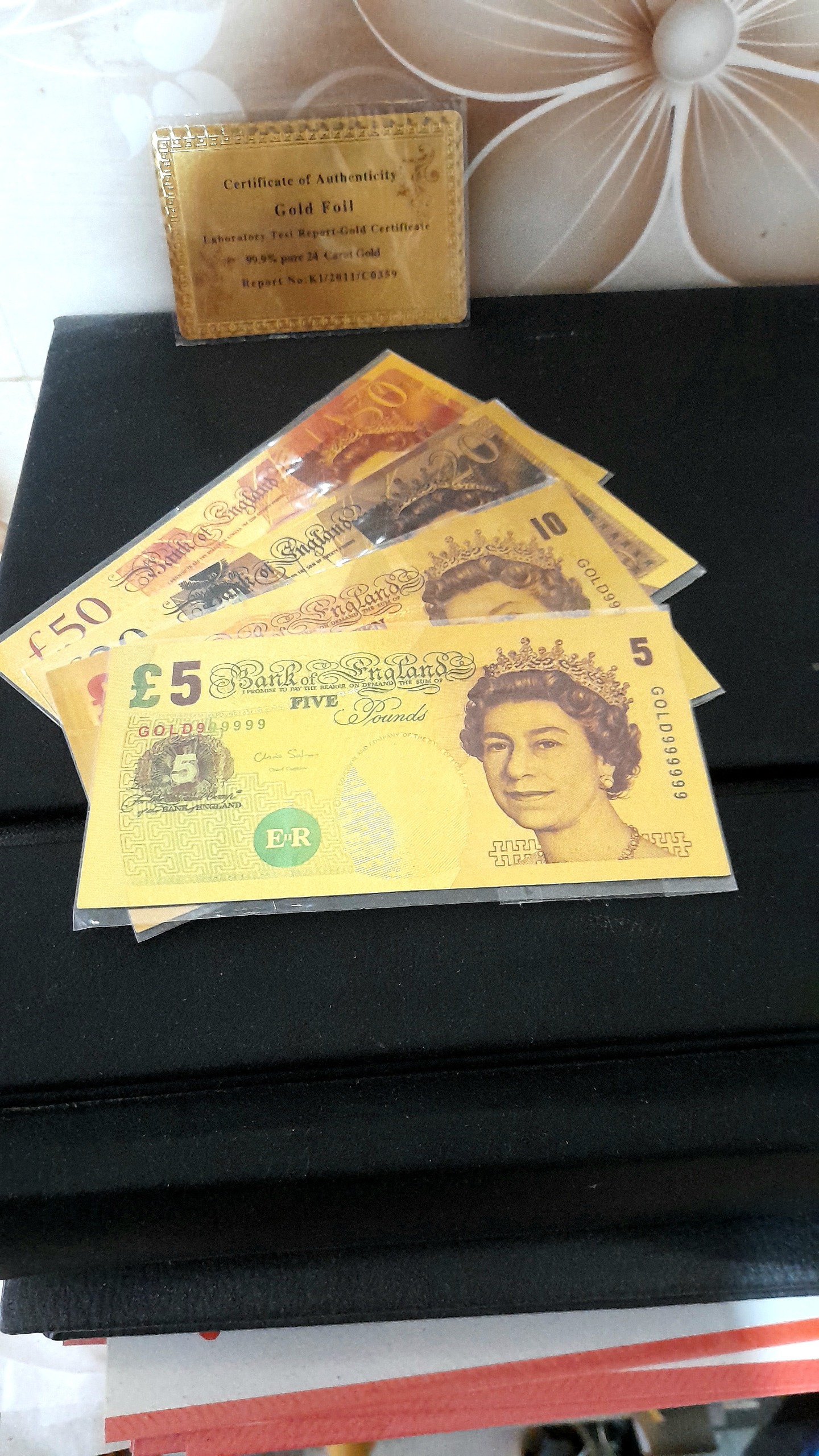 ست اسکناس های پوند انگلیس آب طلا