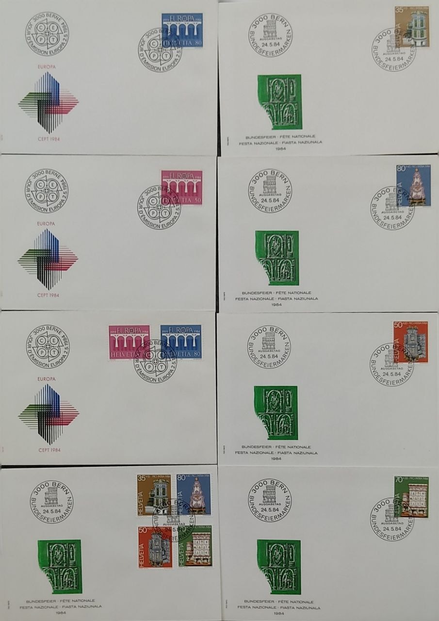 8 کارت مهر روز سوئیس 1985