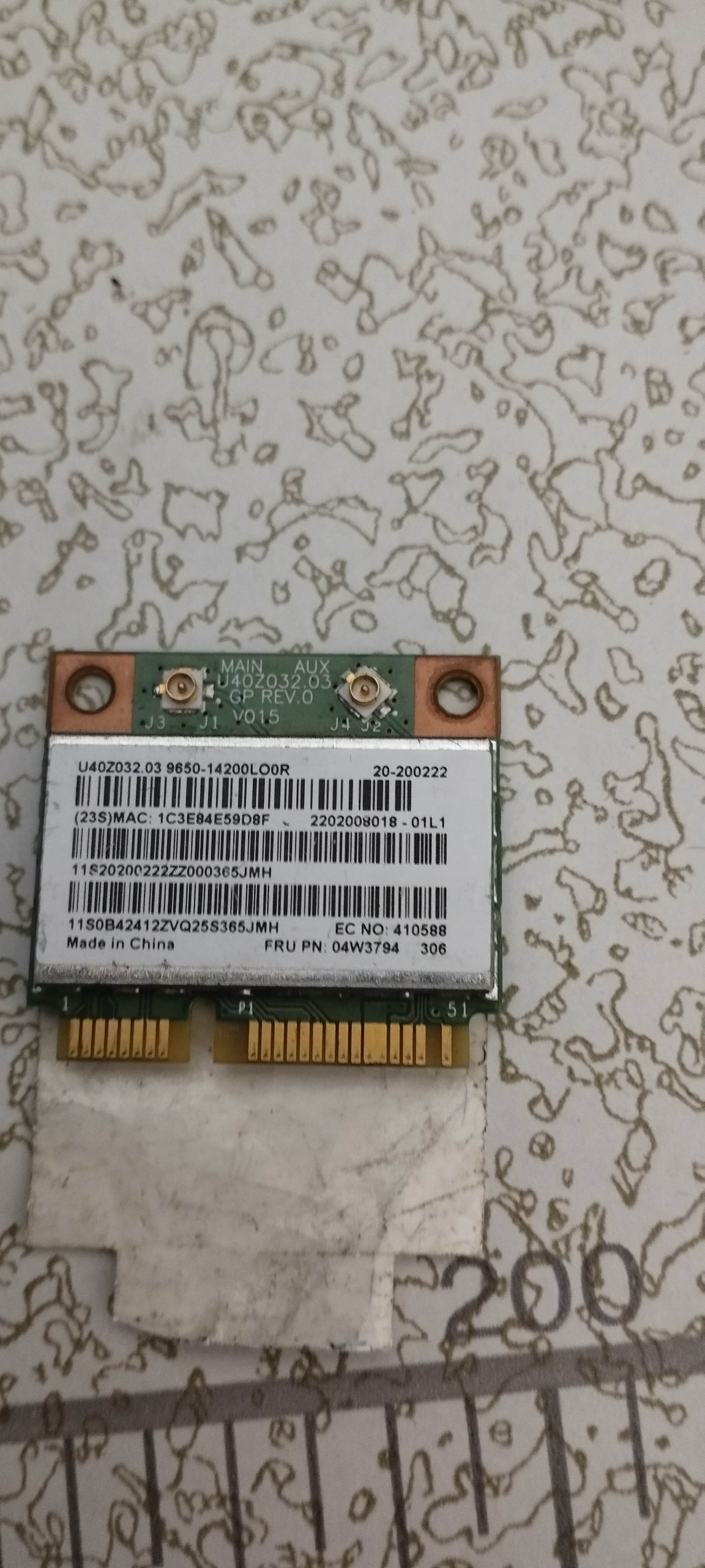 کارت وایرلس لپتاپ BCM43142HM