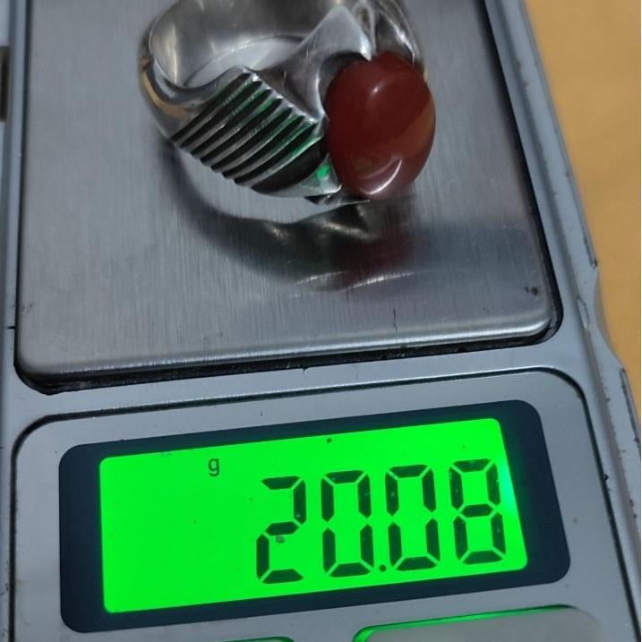 انگشتر نقره مردانه با سنگ عقیق