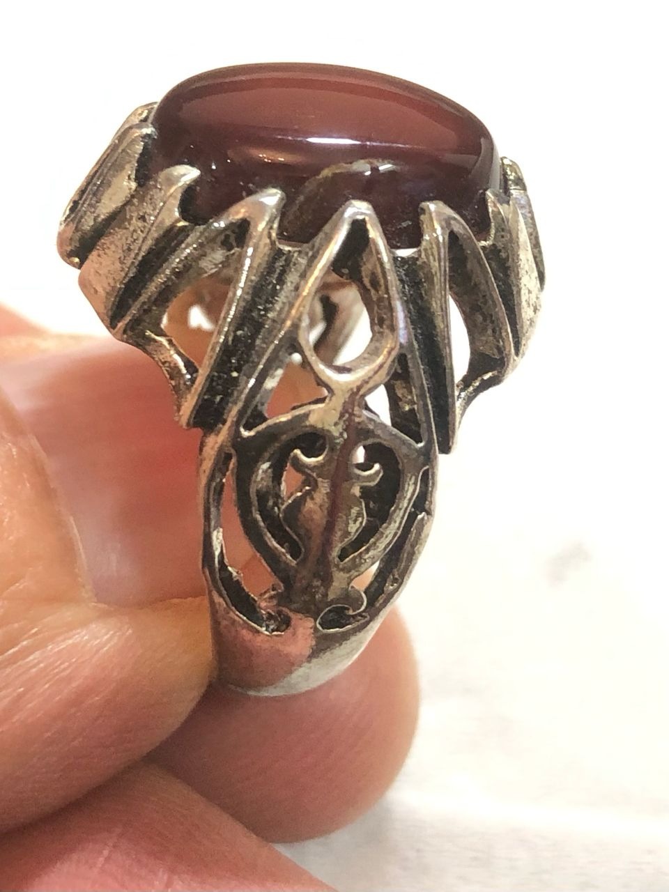 حراج انگشتر عقیق طبیعی زیبا