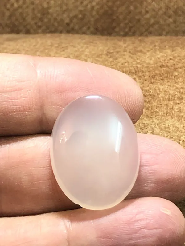 عقیق پاک زیبا سفید آماده رکاب