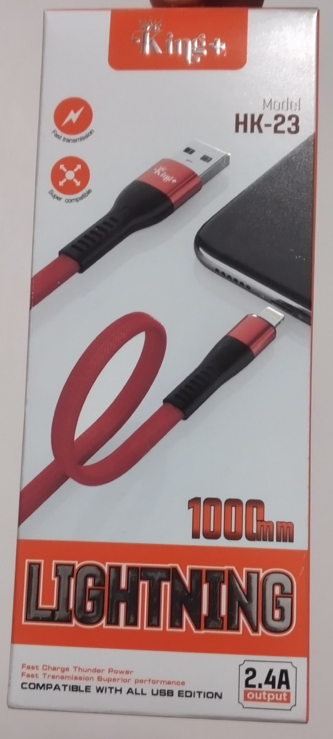 کابل شارژ آیفون برند کینگ پلاس