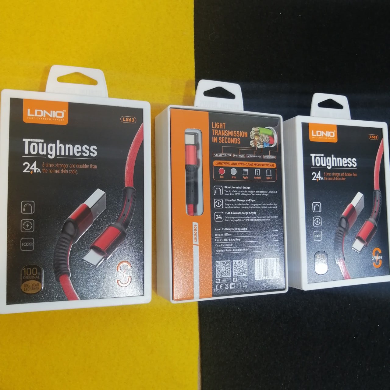 3عدد کابل الدینیو تایپ سی اورجینال