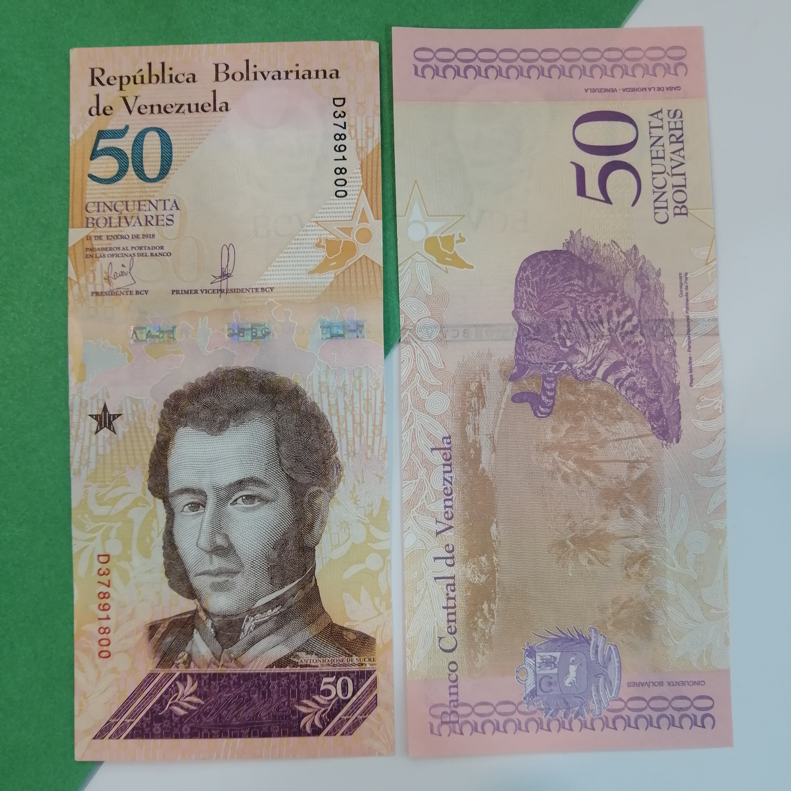 2عدد 50بولیوار ونزوئلا خشک