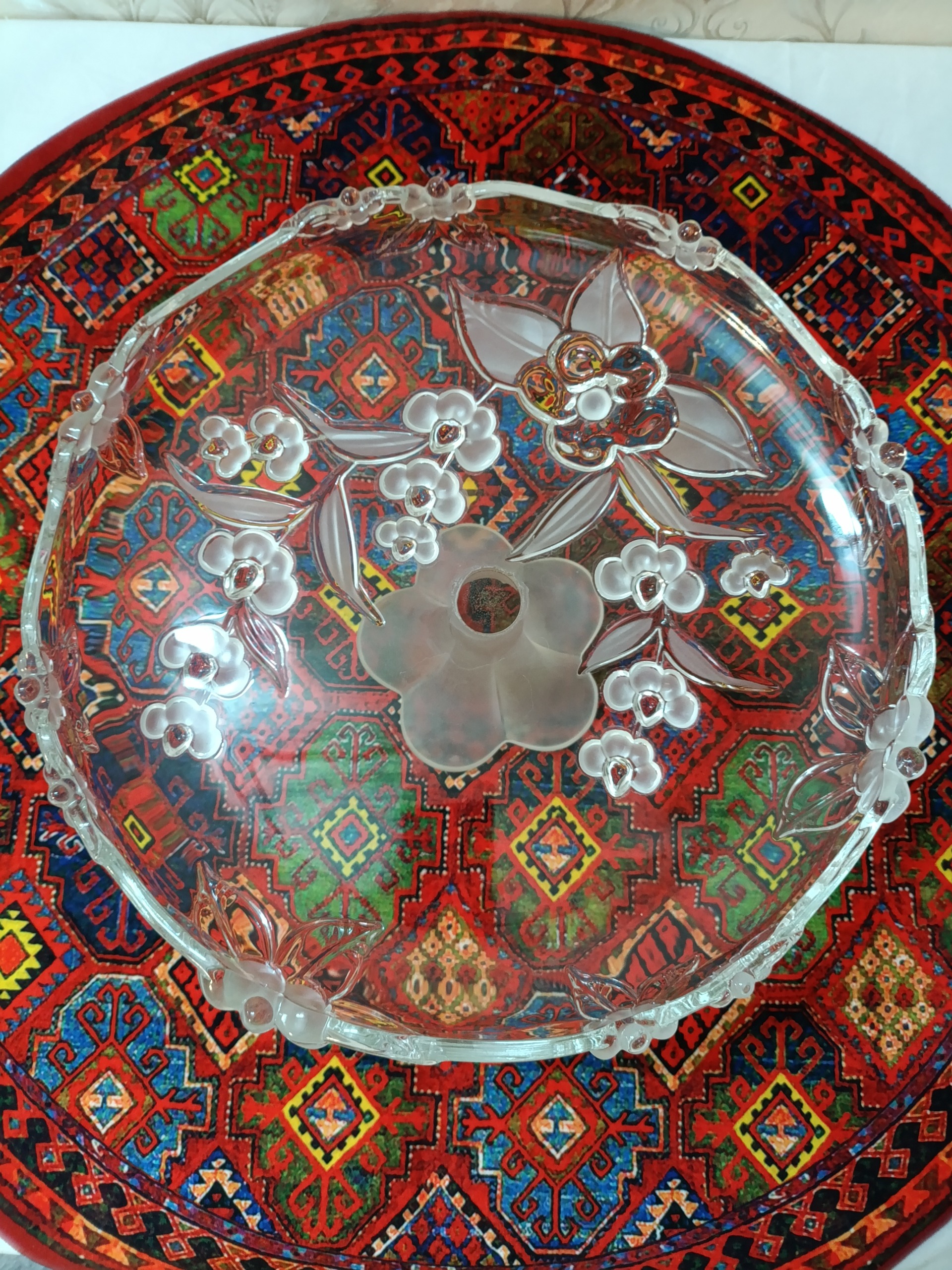 میوه خوری کریستال گل برجسته آلمانی