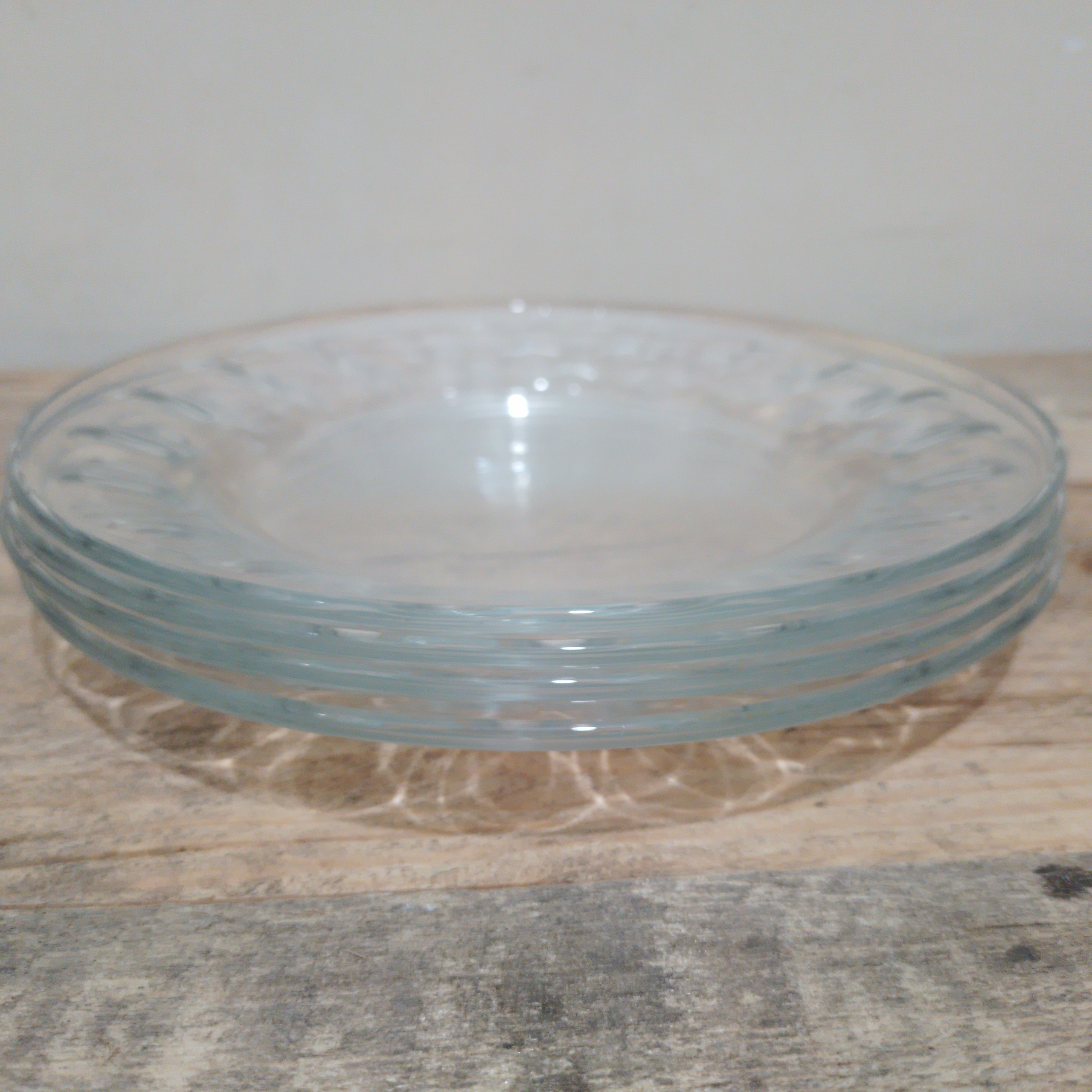 پیش دستی شیشه بلور طرح عینکی 4عددی