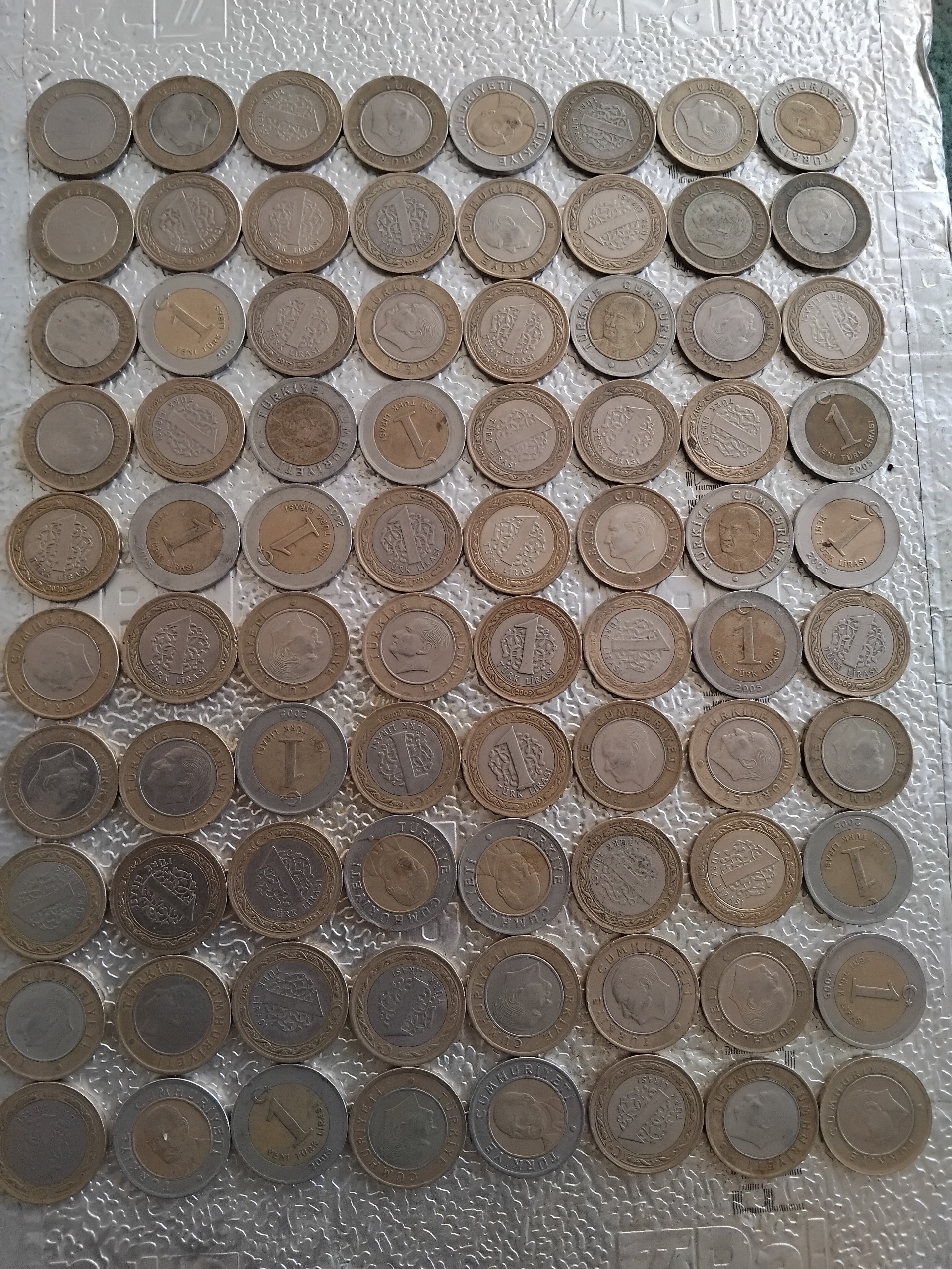 90 سکه 1 لیره ترکیه