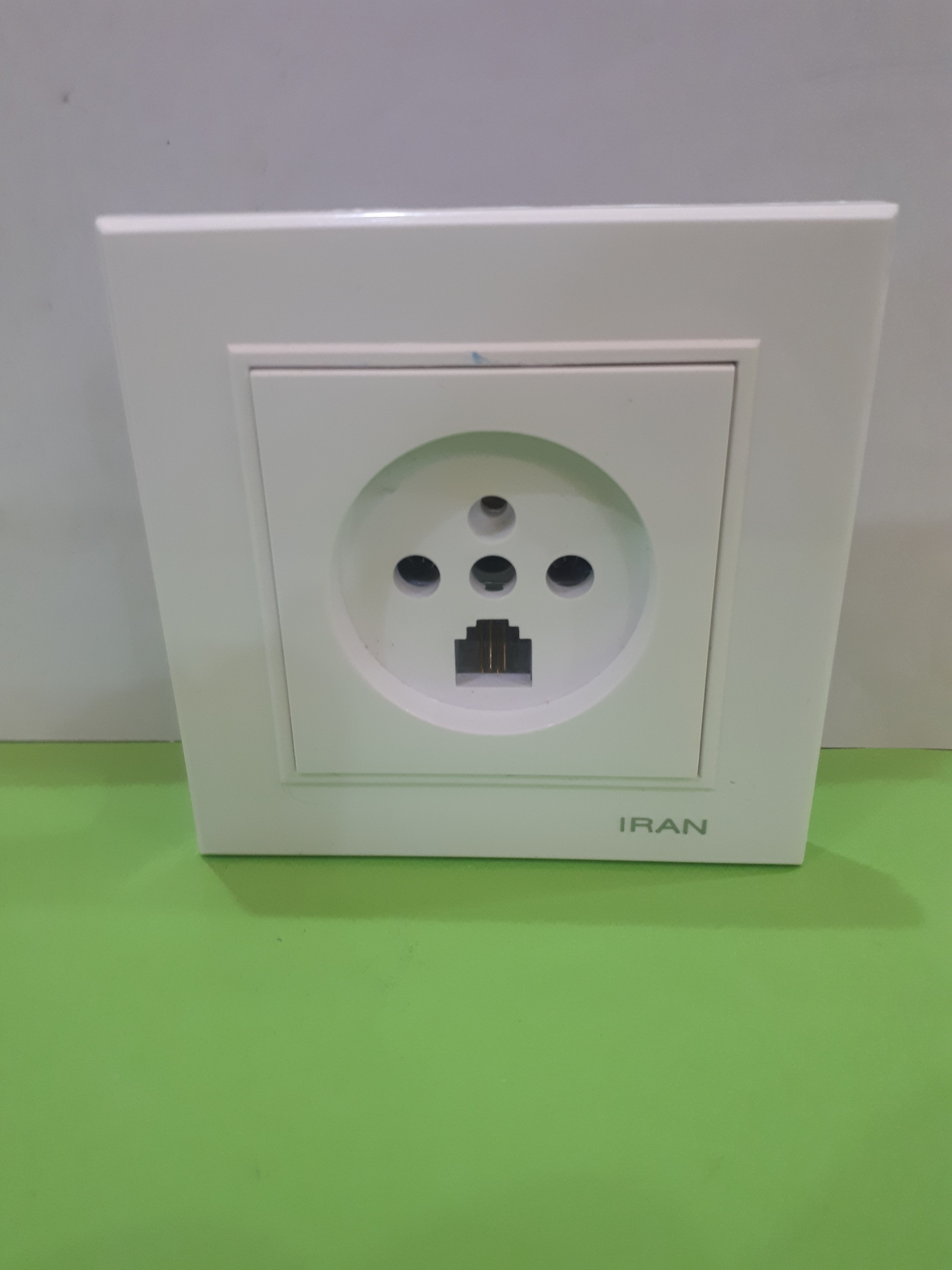 پریز تلفن دوکاره پلکسی سفید