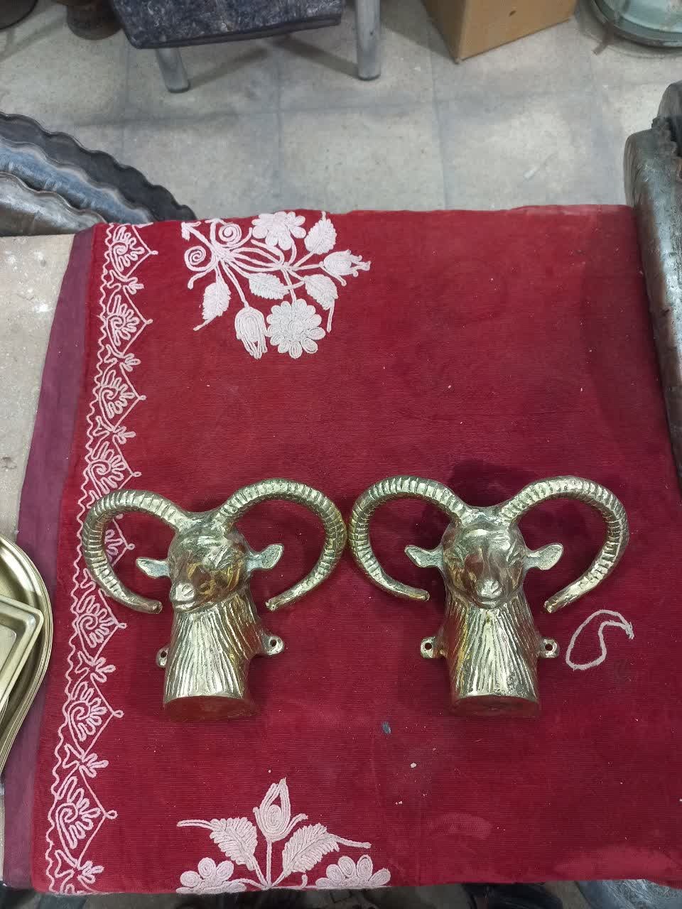 جفت مجسمه بزکوهی برنزی