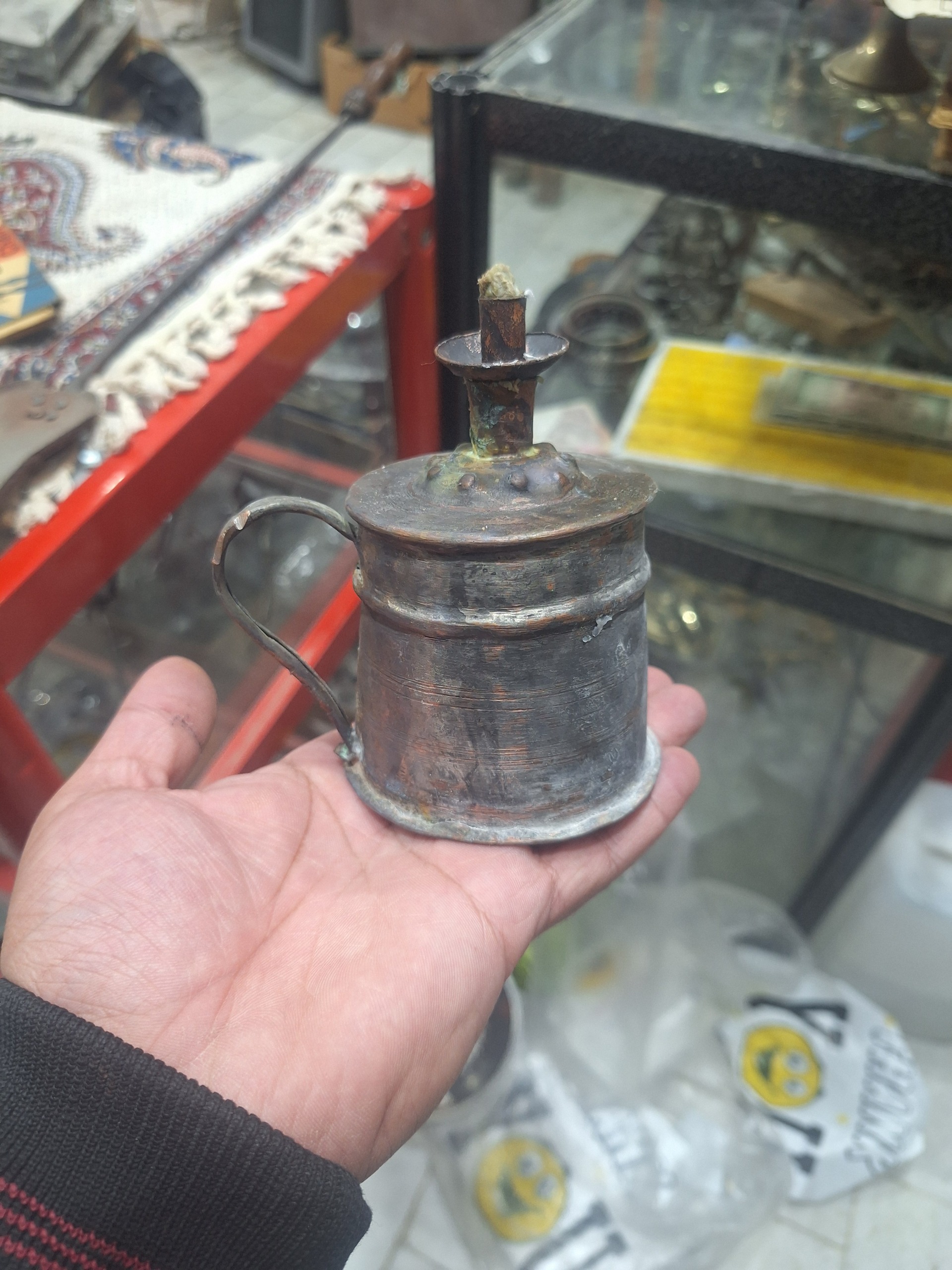 چراغ موشی مسی عتیقه