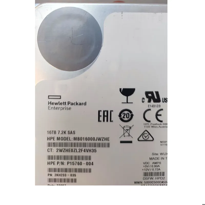 HPE 16tb 7.2 sas st16000nm010g همراه کدی