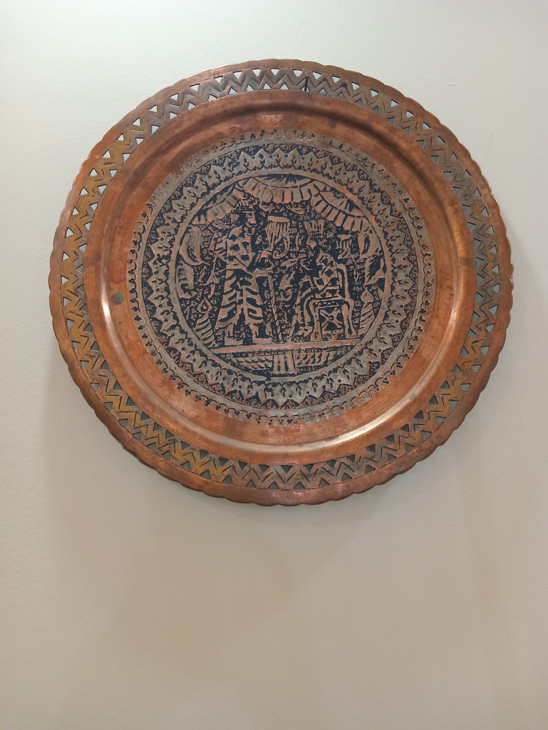سینی قدیمی کار دست قلم کاری