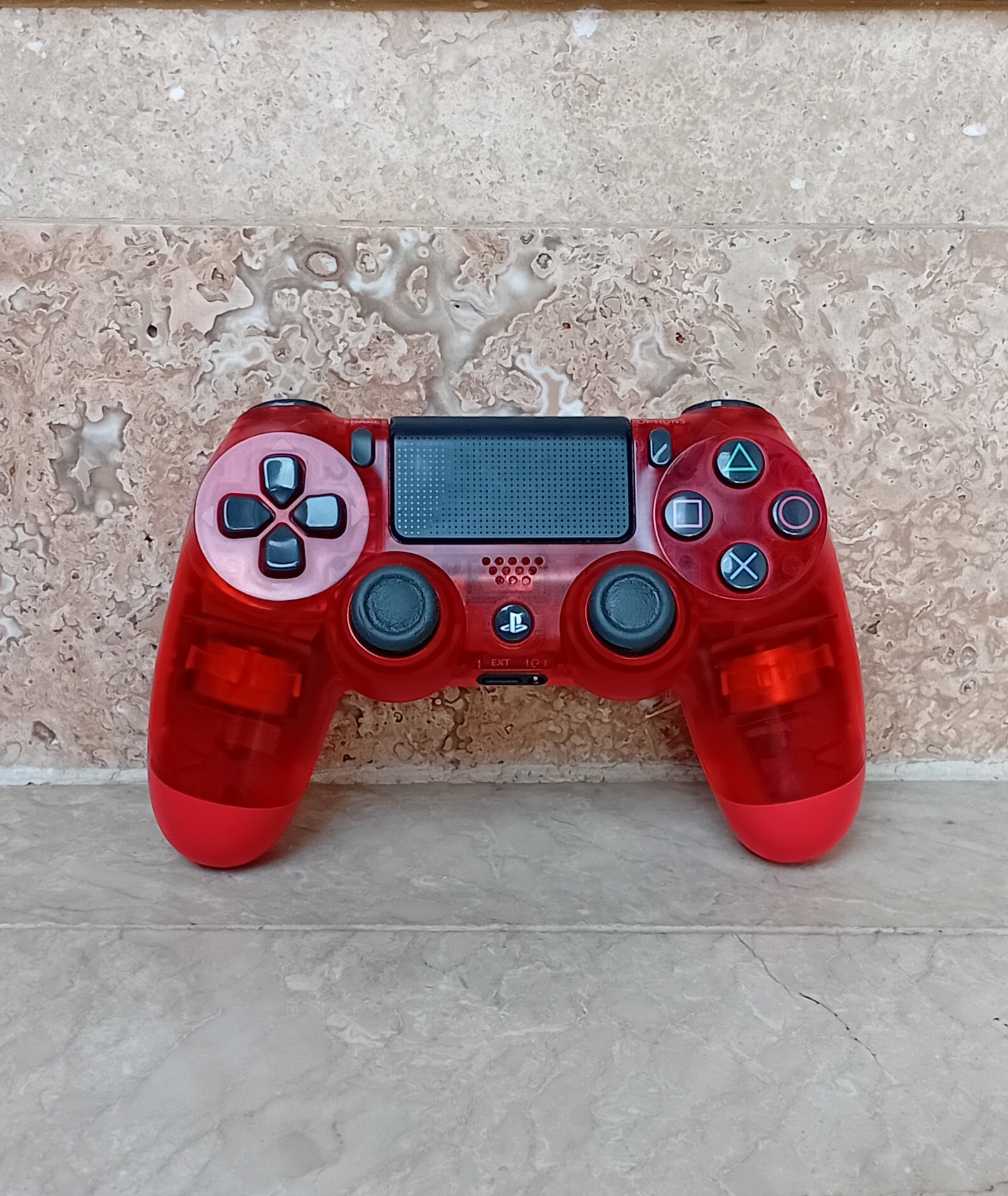 دسته اورجینال PS4 کریستالی Crystal RED