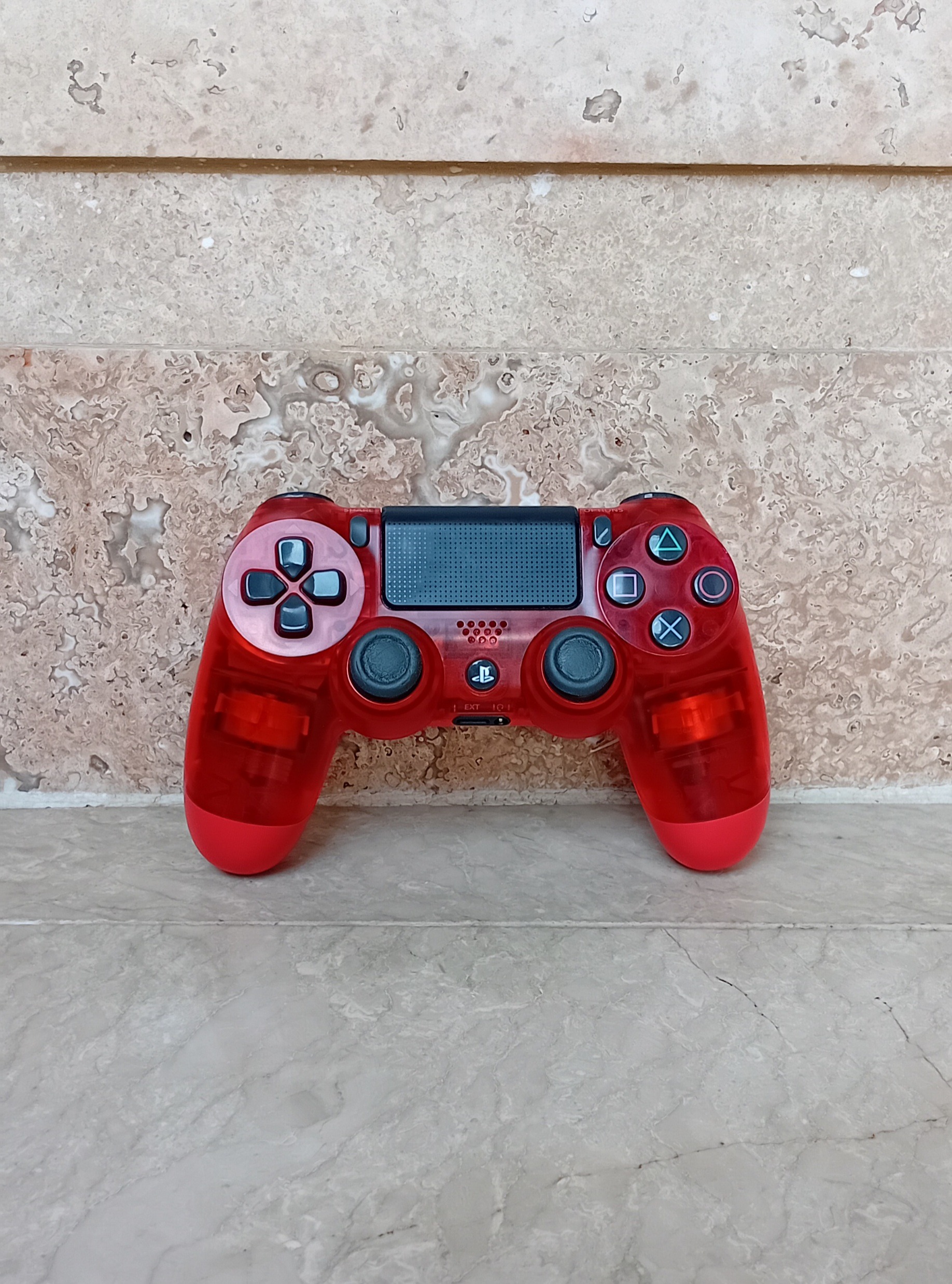 دسته اورجینال PS4 کریستالی RED