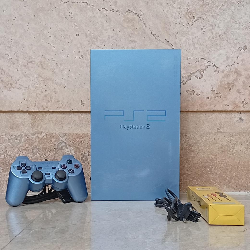PS2 فت باندل Aqua Blue با دسته اورجینال Aqua Blue