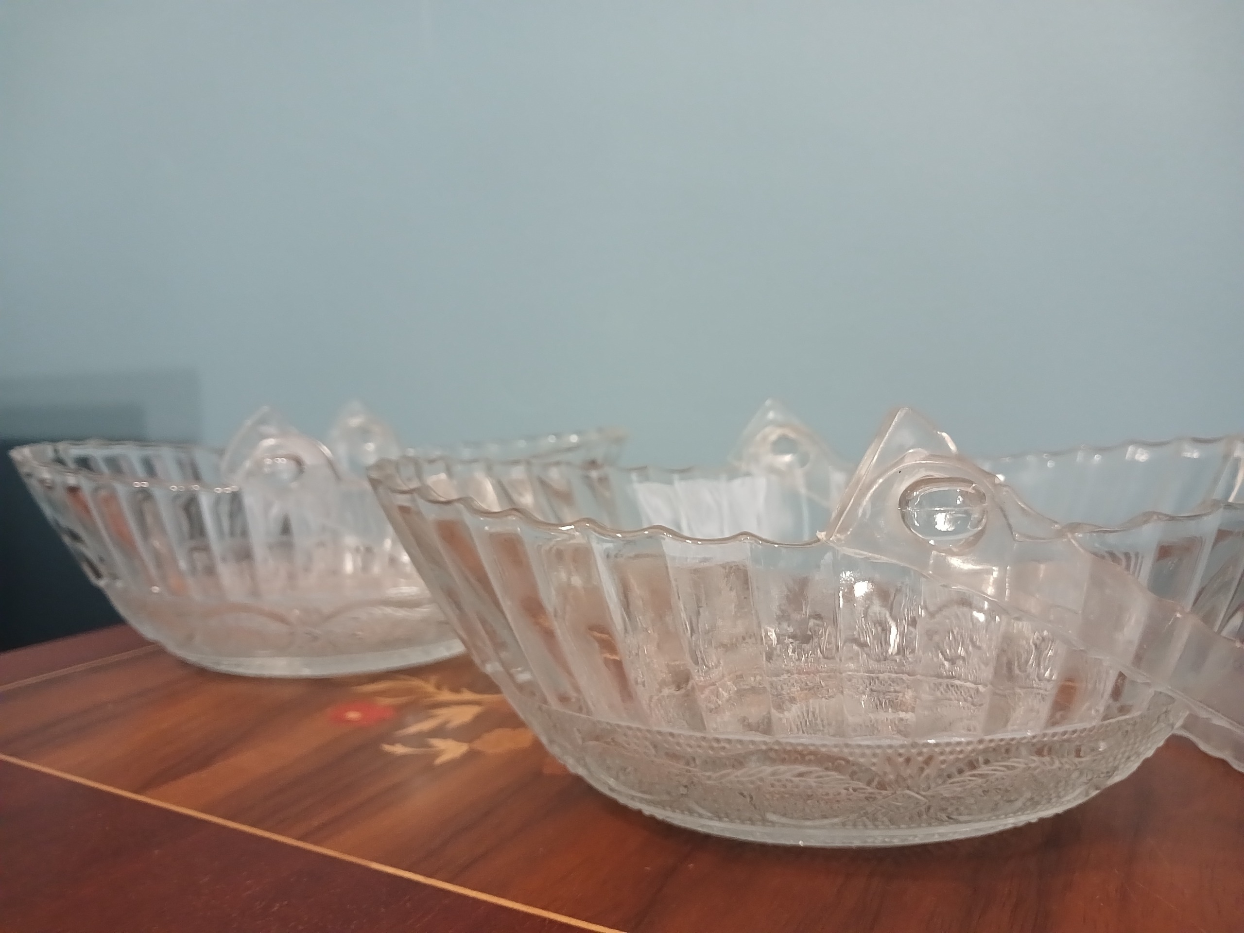 یک جفت شکلات خوری دسته دار بلور
