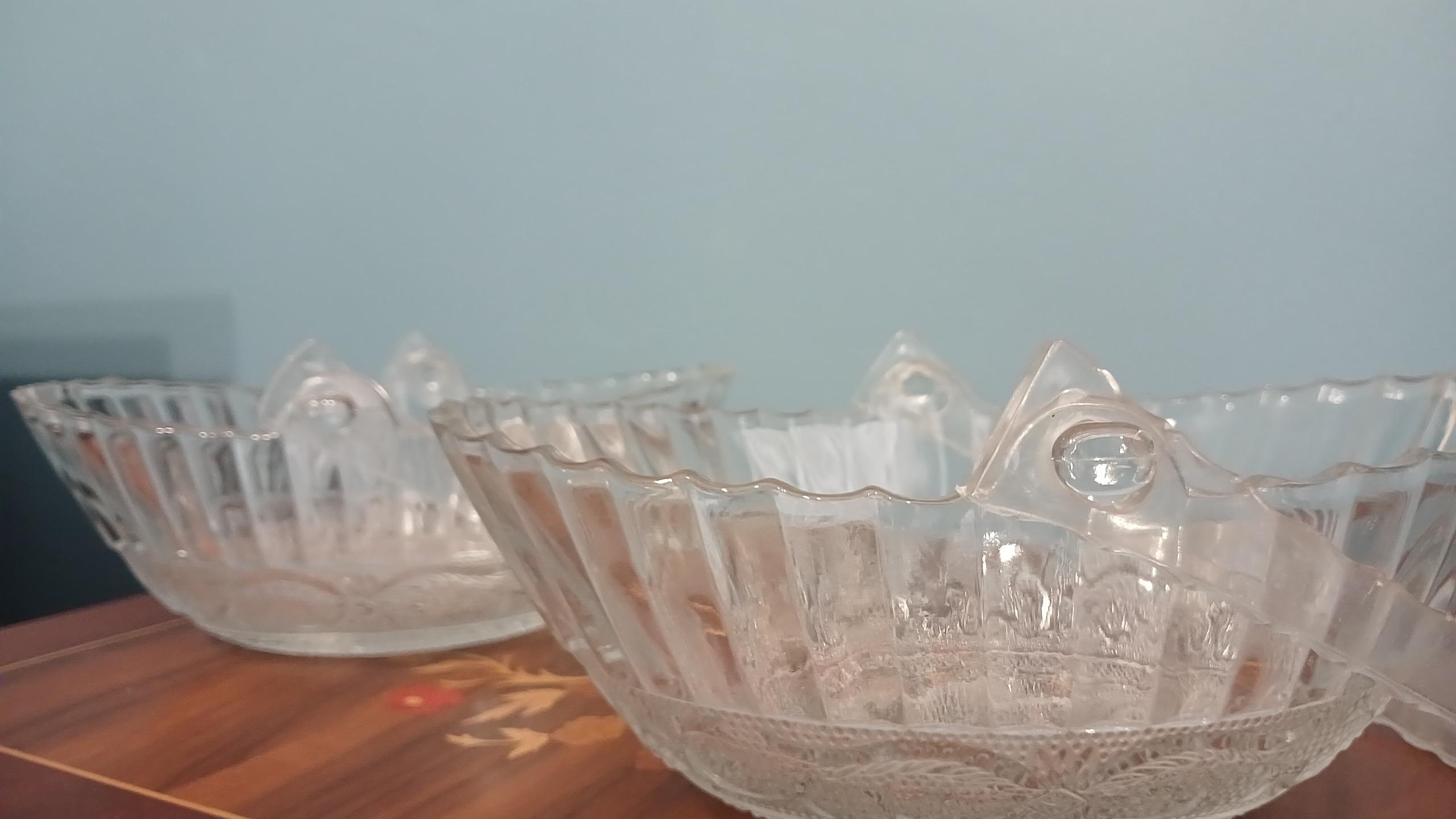 یک جفت شکلات خوری دسته دار بلور