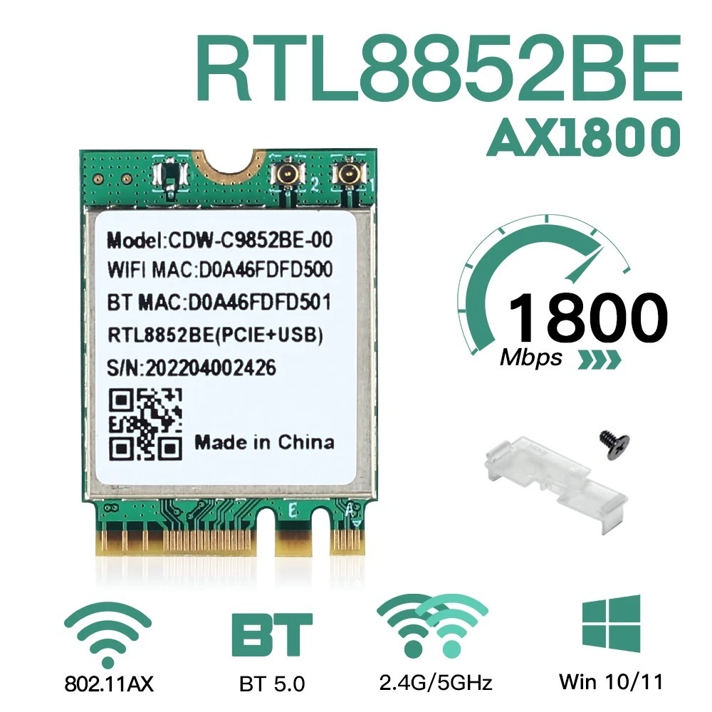 کارت وایرلس لپ تاپ Realtek RTL8852BE