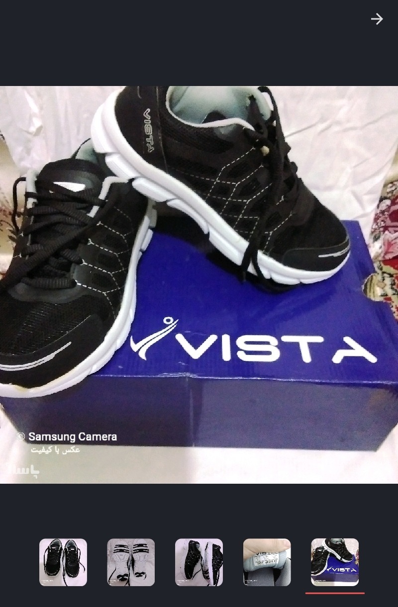 کفش کتانی VISTAسایز 38 رنگ مشکی وارداتی سبک و راحت