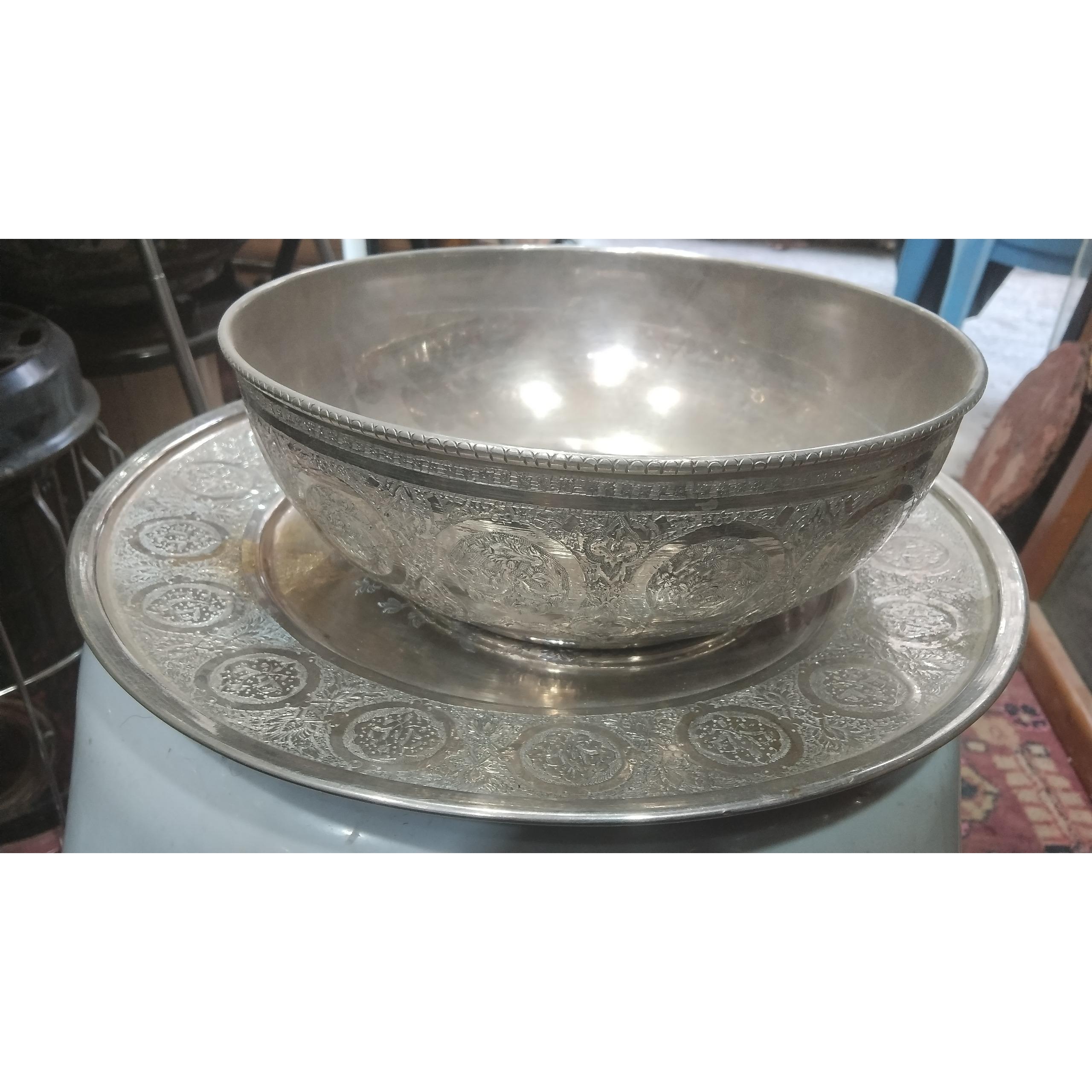 سینی وکاسه مسی دست ساز