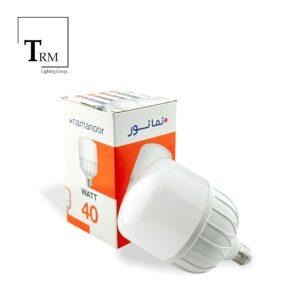 لامپ LED استوانه 40 وات نمانور پایه E27-مهتابی
