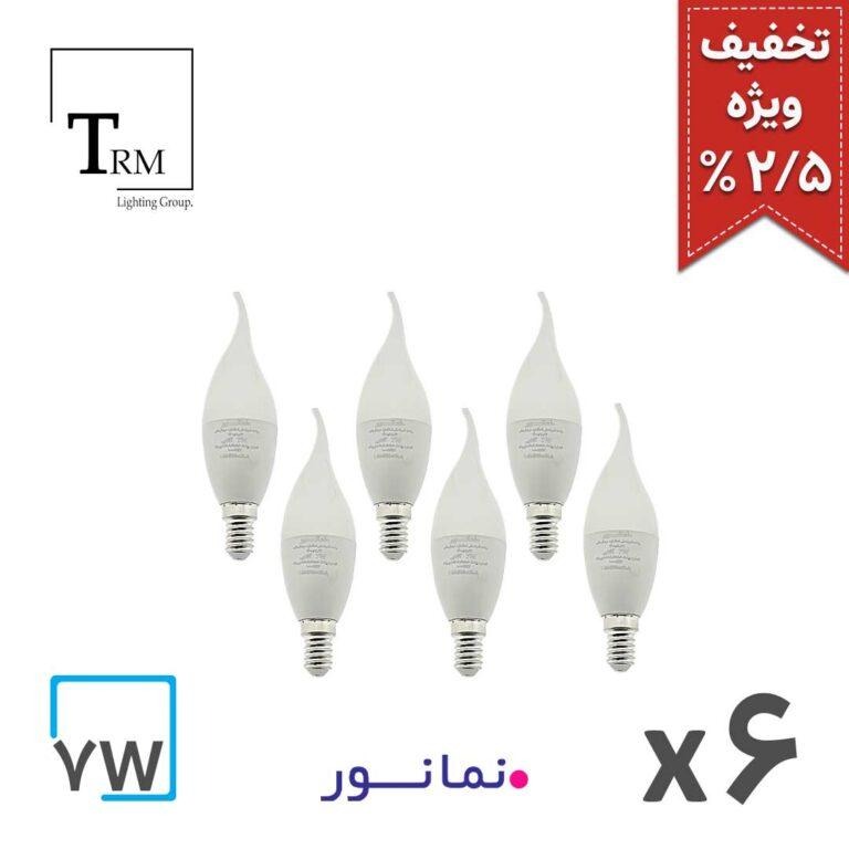  پک 6تایی لامپ اشکی 7 وات نمانور (با تخفیف ویژه)