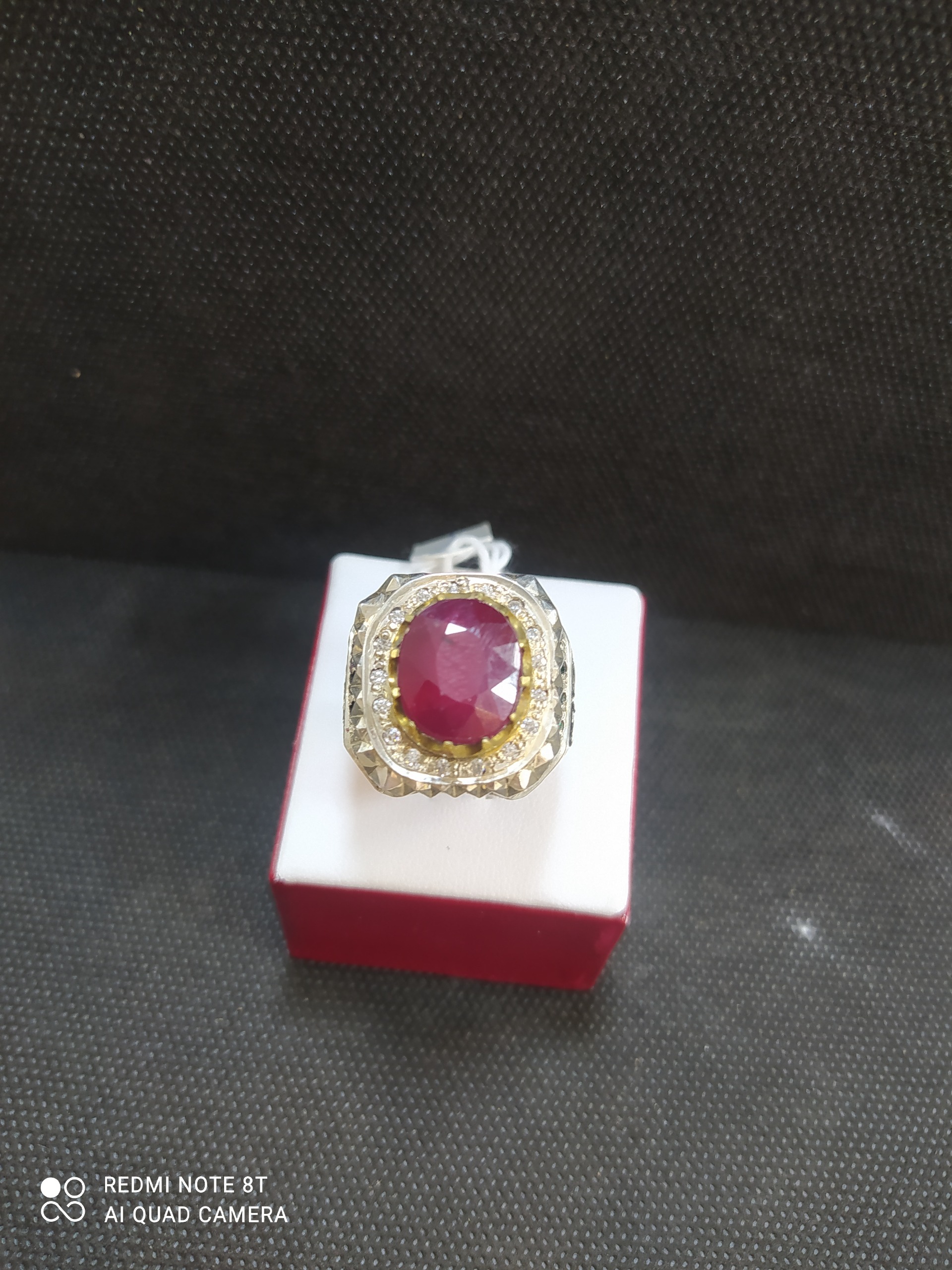 انگشتر نقره مردانه فاخر با سنگ یاقوت سرخ آفریقایی