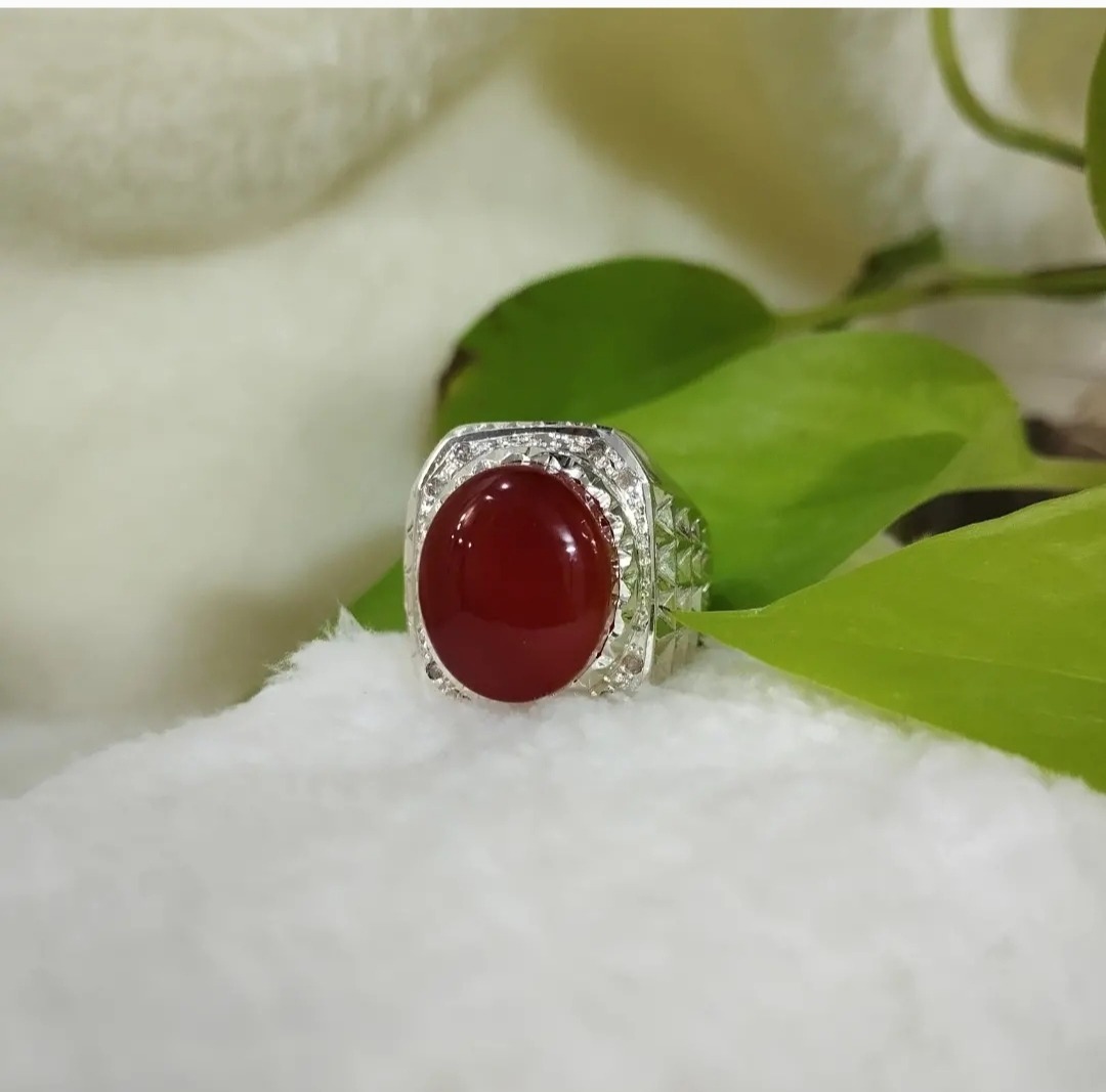 انگشتر نقره مردانه عقیق یمنی